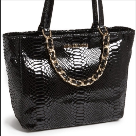 Michael Kors Black Embossed Python HarperTote - Picture 2 of 10